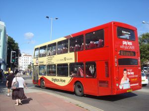This bus in Brighton is advertised as running 'every 12 mins'. (Click to expand.)
